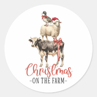 Adesivo Natal na Fazenda Barnyard Animal