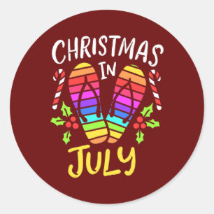 Adesivo Natal Nas Férias Do Verão De Julho
