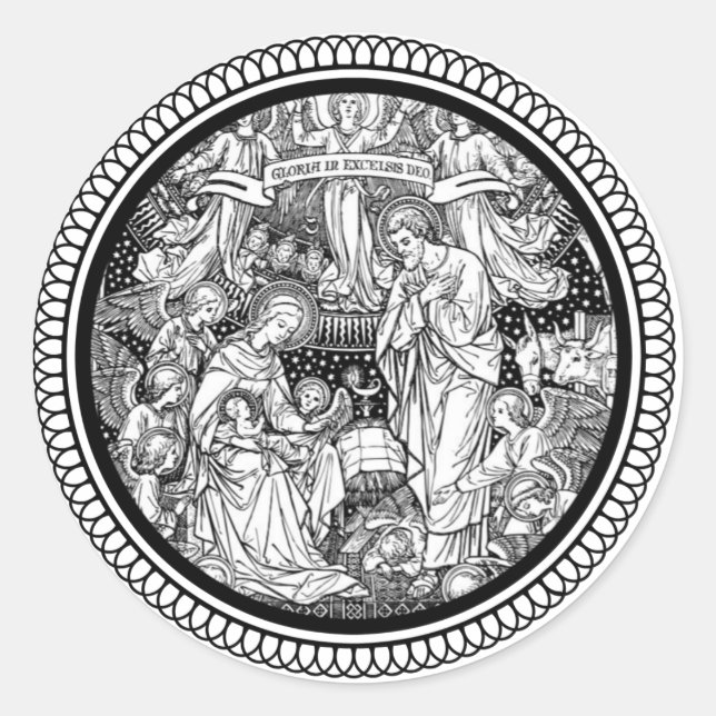 Adesivo Natal Nascimento de Jesus Mary Joseph (Frente)