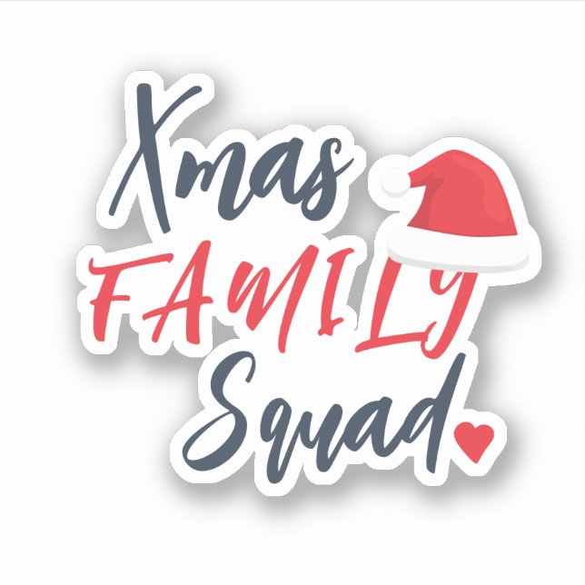 Adesivo Natal - Natal - Esquadrão da família Santa hat (Frente)