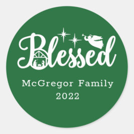 Adesivo Natal Natividade Bendito Verde e Branco