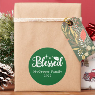 Adesivo Natal Natividade Bendito Verde e Branco