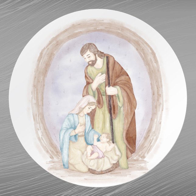 Adesivo Natal Natividade Jesus Mary Joseph Watercolor (Criador carregado)