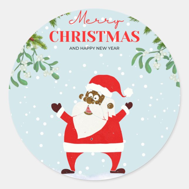 Adesivo Natal negro afro-americano (Frente)