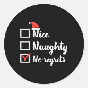 Adesivo Natal Nice Naughn No Lamenta Lista De Xmas Engraça