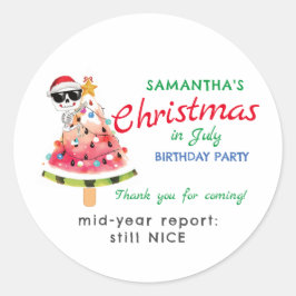 Adesivo Natal no aniversário de Julho de Naughn ou Nice To