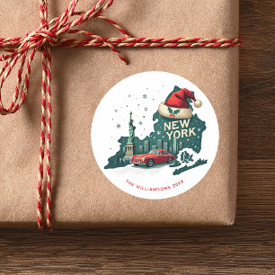 Adesivo Natal no Estado de Nova York Personalizado Feriado