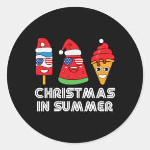 Adesivo Natal no Verão Festa de Papai Noel no Verão