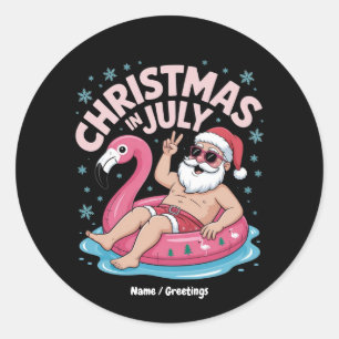 Adesivo Natal nos Papais noeis de julho Flamingo Funny Sum