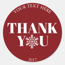 Adesivo Natal Obrigado Snowflake Red White