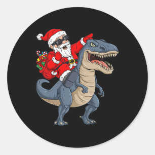 Adesivo Natal Papai Noel Andando Dinossauro T Rex Boys K