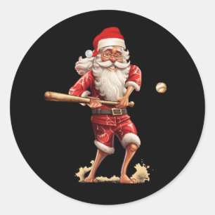 Adesivo Natal Papai Noel com Baseball Bat Xmas Softb