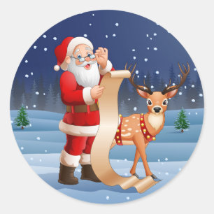 Adesivo Natal Papai Noel e rena