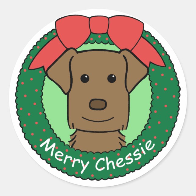 Adesivo Natal para o Retriever da Baía de Chesapeake (Frente)