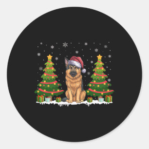 Adesivo Natal para Papais noeis de Cachorro German shepher