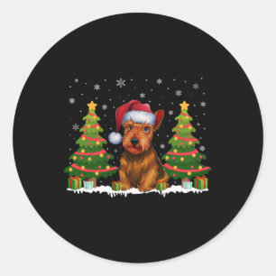 Adesivo Natal para Papais noeis de Cachorro Terrier escocê