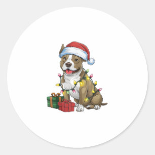 Adesivo Natal para Papais noeis de iluminação Pitbull Terr