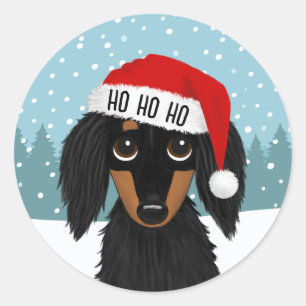 Adesivo Natal para Papais noeis de Tan Dachshund