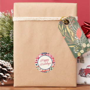 Adesivo Natal Patchwork Multicolor Feliz Natal