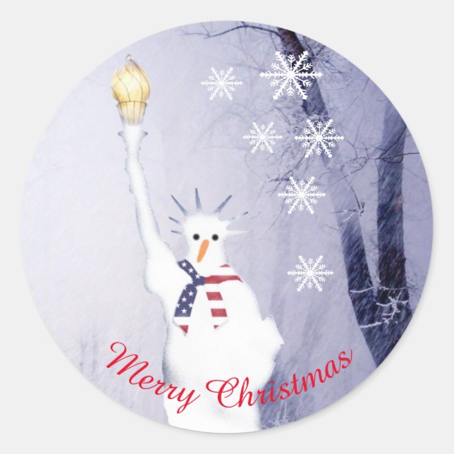 Adesivo Natal Patriótico Americano (Frente)