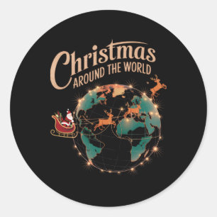 Adesivo Natal Pelo Mundo Engraçado Papai Noel Festi