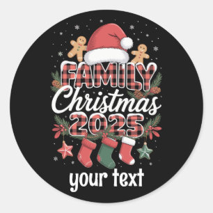 Adesivo Natal Personalizado da Família 2025 Roupas Combina