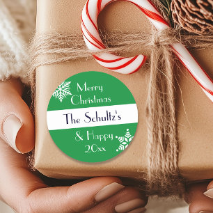Adesivo Natal Personalizado Floco de Neve Feliz