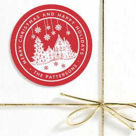 Adesivo Natal Personalizado na Aldeia de Inverno