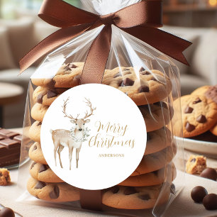 Adesivo Natal personalizado para veados de aquarela