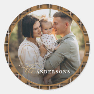 Adesivo Natal personalizado tradicional do tartan da mosta