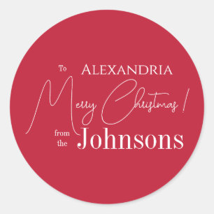 Adesivo Natal Personalizado Vermelho Família