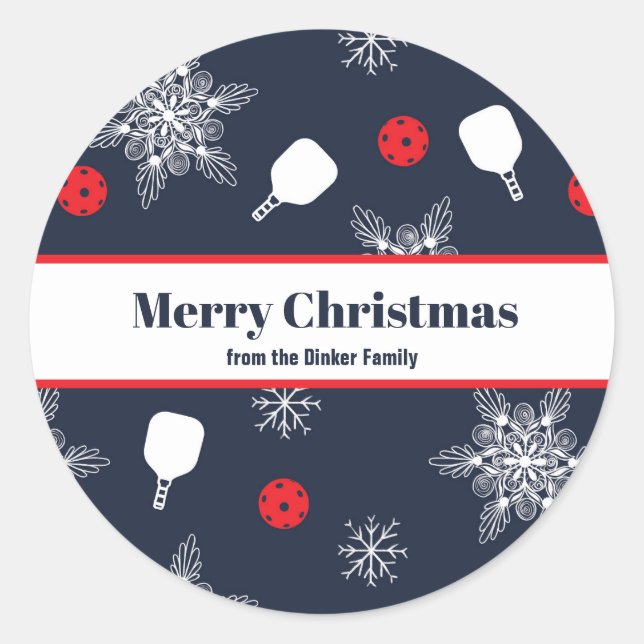 Adesivo Natal 💙 picleball azul Elegante (Frente)