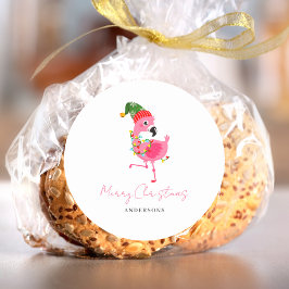 Adesivo Natal Pink Flamingo Personalizado
