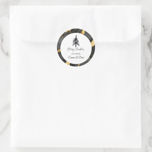 Adesivo Natal Preto e Dourado (Bolsa)