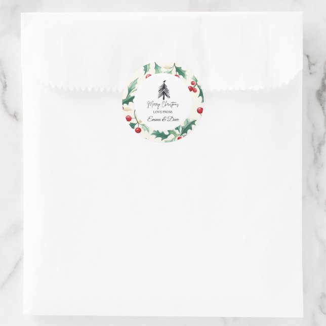 Adesivo Natal Preto e flor (Bolsa)