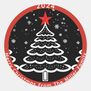 Adesivo Natal preto e vermelho