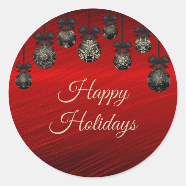 Adesivo Natal Red Black Elegante Feriados no inverno (Frente)