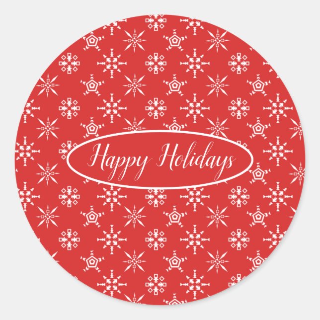 Adesivo Natal Red White Holidays Moderno (Frente)
