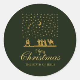 Adesivo Natal religioso, Nascimento de Jesus, Três Rei