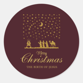 Adesivo Natal religioso, Nascimento de Jesus, Três Rei