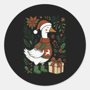 Adesivo Natal Retro Boho Floral Divertido Amante do Ganso