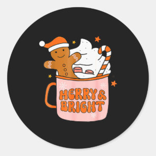 Adesivo Natal Retro Groovy Alegre E Brilhante Gingerbread