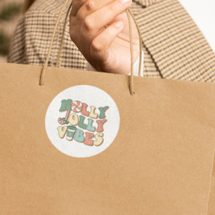 Adesivo Natal Retro Holly Jolly Vibes