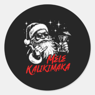 Adesivo Natal Retro Mele Kalikimaka Papai Noel Shaka Havaí