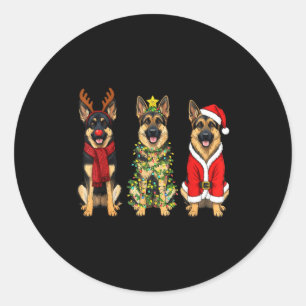 Adesivo Natal Retrô Pastor Alemão Papai Noel Rena Gsd