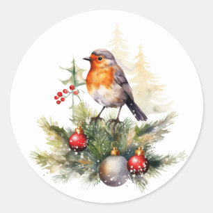 Adesivo Natal Robin Pine Baubles