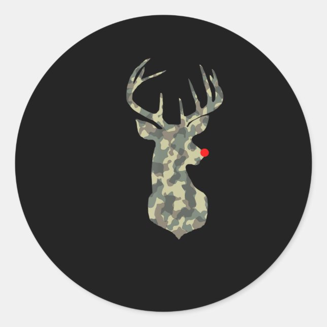 Adesivo Natal Rudolf Reindeer Red Nose camo hu (Frente)