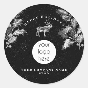 Adesivo Natal Rustic Black White Holidy Business