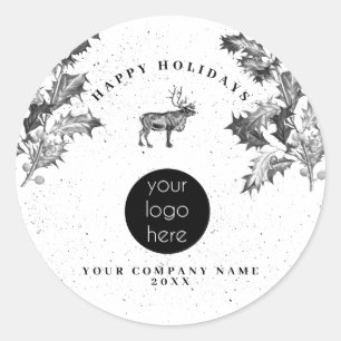 Adesivo Natal Rustic Black White Holidy Business