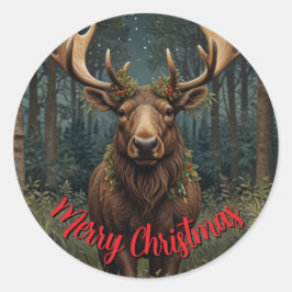 Adesivo Natal rústico alce veado boho floresta floresta